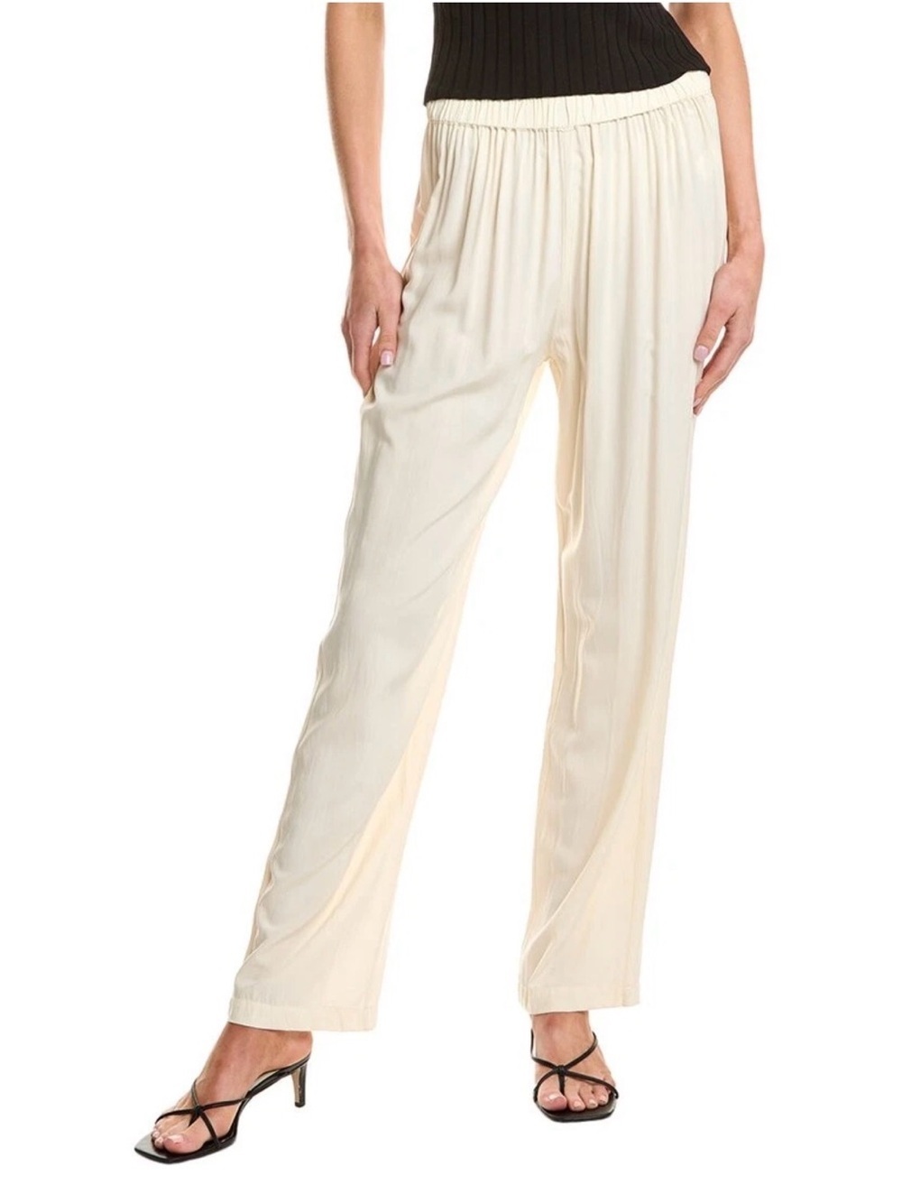 Kule Wide Leg Pants XS Cream Pull On Minimal Classic Chic Elegant Work Coastal